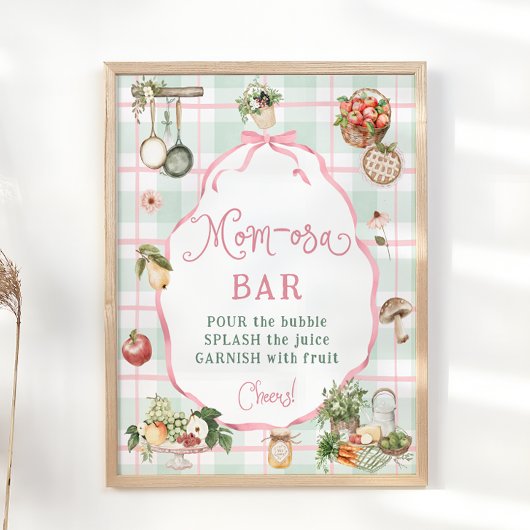Poster Baby shower du marché agricole - bar Mom-osa