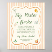 Poster Baby shower du marché agricole Mon eau Broke (Devant)