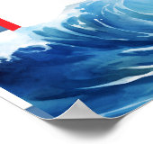 Poster Baby shower du phare bleu rouge Ahoy Boy (Coin)