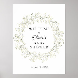 Poster Baby shower du souffle de bébé Bienvenue