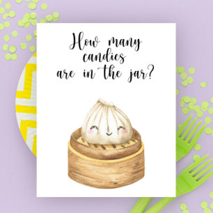 Poster Baby-shower dumpling chinois - combien de bonbons