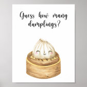 Poster Baby shower dumpling chinois - combien de dumpling (Devant)