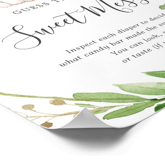 Poster Baby shower Éléphant Devine Le Mess Doux (Coin)