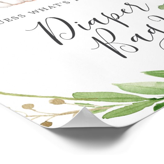 Poster Baby shower éléphant Devinez ce qu'il y a dans le (Coin)