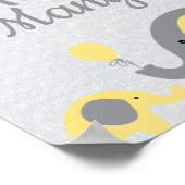 Poster Baby shower Eléphant Jaune Devine Combien de signe (Coin)