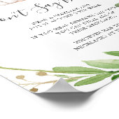 Poster Baby shower éléphant ne pas dire signe bébé (Coin)