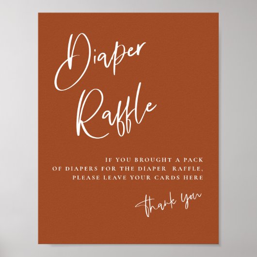 Poster Baby shower en terre cuite Boho Chaussure Refus (Devant)