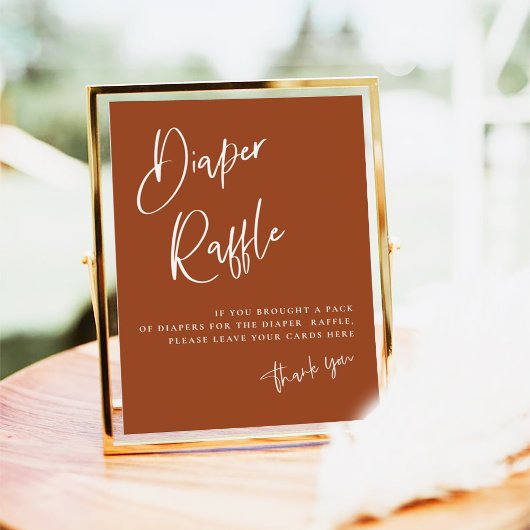 Poster Baby shower en terre cuite Boho Chaussure Refus