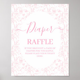 Poster Baby shower en toile rose fille