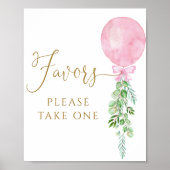 Poster Baby shower Eucalyptus Rose Balloon Faveurs (Devant)