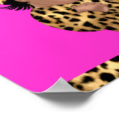 Poster Baby shower fabuleux bébé mignonne fille léopard r (Coin)