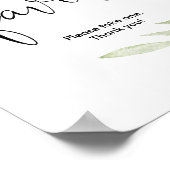 Poster Baby shower faveurs signe verdure or élégant (Coin)