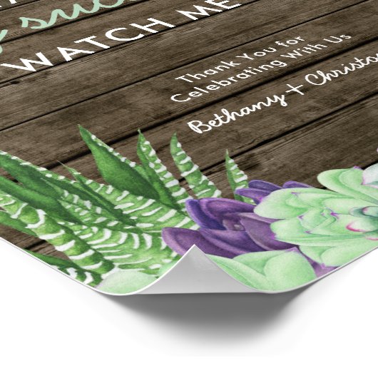 Poster Baby shower Favoriser Table Signal Rustique Succul (Coin)