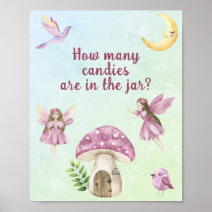 Poster Baby shower fée Devinez combien de bonbons