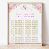 Baby shower Fée Rose Violet Floral Fairy