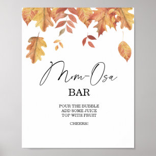 Poster Baby shower feuille Momosa bar