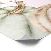 Poster Baby shower fille Citrouille rose Bienvenue (Coin)