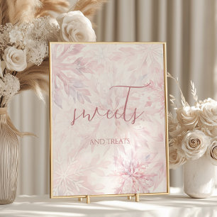 Poster Baby shower Fille Pink Snowflake Sweets et des fri