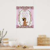Poster Baby shower fille, Princesse, rose, 16x20 (Cuisine)