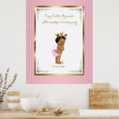 Poster Baby shower fille, rose blanc, élégant,32x41,6 300 (Cuisine)