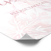 Poster Baby shower Fille rose Flocon de neige Favoriser (Coin)