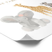 Poster Baby shower Fille Safari Bébés sont doux signe (Coin)