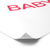 Poster Baby shower fille singe aquarelle (Coin)