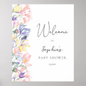 Poster baby shower fleur sauvage (Devant)
