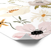 Poster Baby shower fleur sauvage (Coin)