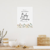 Poster Baby shower fleur sauvage (Cuisine)