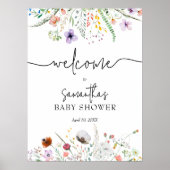 Poster Baby shower fleur sauvage (Devant)
