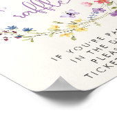 Poster Baby shower fleur sauvage à l'aquarelle (Coin)