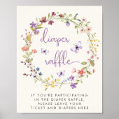 Poster Baby shower fleur sauvage à l'aquarelle (Devant)