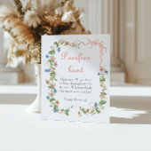 Poster Baby shower fleur sauvage à mâchoires roses chasse