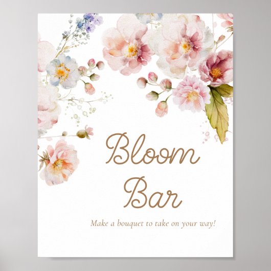 Poster Baby Shower Fleur Sauvage Bar de Fleurs (Devant)