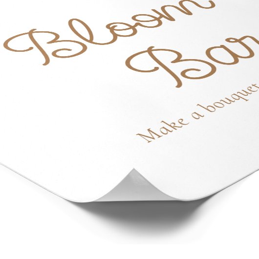 Poster Baby Shower Fleur Sauvage Bar de Fleurs (Coin)