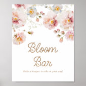 Poster Baby Shower Fleur Sauvage Bar de Fleurs (Devant)