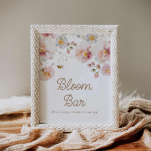 Poster Baby Shower Fleur Sauvage Bar de Fleurs