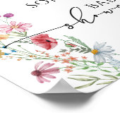 Poster Baby shower fleur sauvage Bienvenue (Coin)