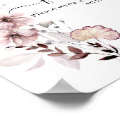 Poster Baby shower fleur sauvage boho Wives for Baby Game (Coin)