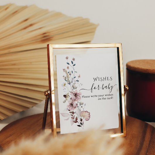 Poster Baby shower fleur sauvage boho Wives for Baby Game