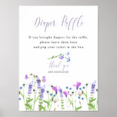 Poster Baby shower Fleur sauvage de  de calfeuil violet (Devant)