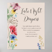Poster Baby shower Fleur sauvage de Diapeurs de nuit (Devant)