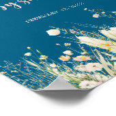 Poster Baby shower Fleur sauvage de la Marine Boho de ver (Coin)