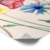 Poster Baby shower fleur sauvage de signalisation de chau (Coin)