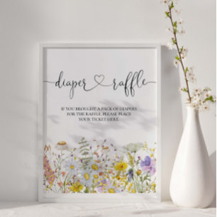 Poster Baby shower fleur sauvage Déchets