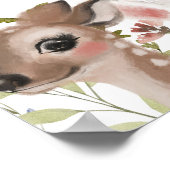 Poster Baby shower fleur sauvage et d'animaux des bois (Coin)