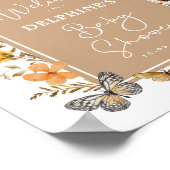 Poster Baby shower Fleur sauvage Fée Boho Automne Bienven (Coin)