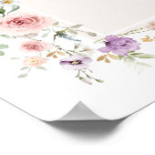 Poster Baby shower Fleur sauvage Pastel Spring Bienvenue (Coin)