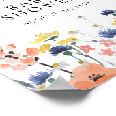 Poster baby shower fleuri fleur sauvage aquarelle Bienven (Coin)